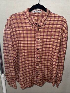 Roost Men's Red & Cream Plaid Button-Down Shirt